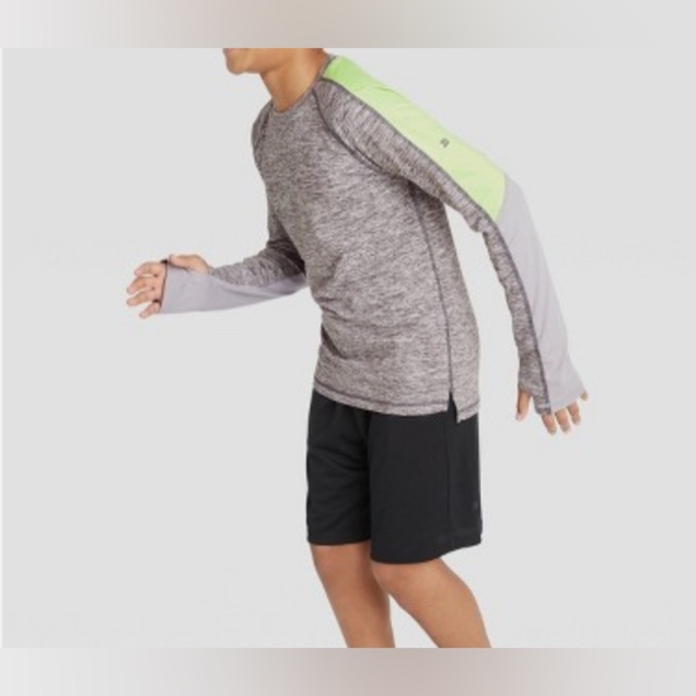 All In Motion Boys Size M Color Block Long Sleeve Athletic Performance